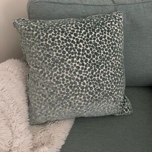 Turquoise leopard pillow